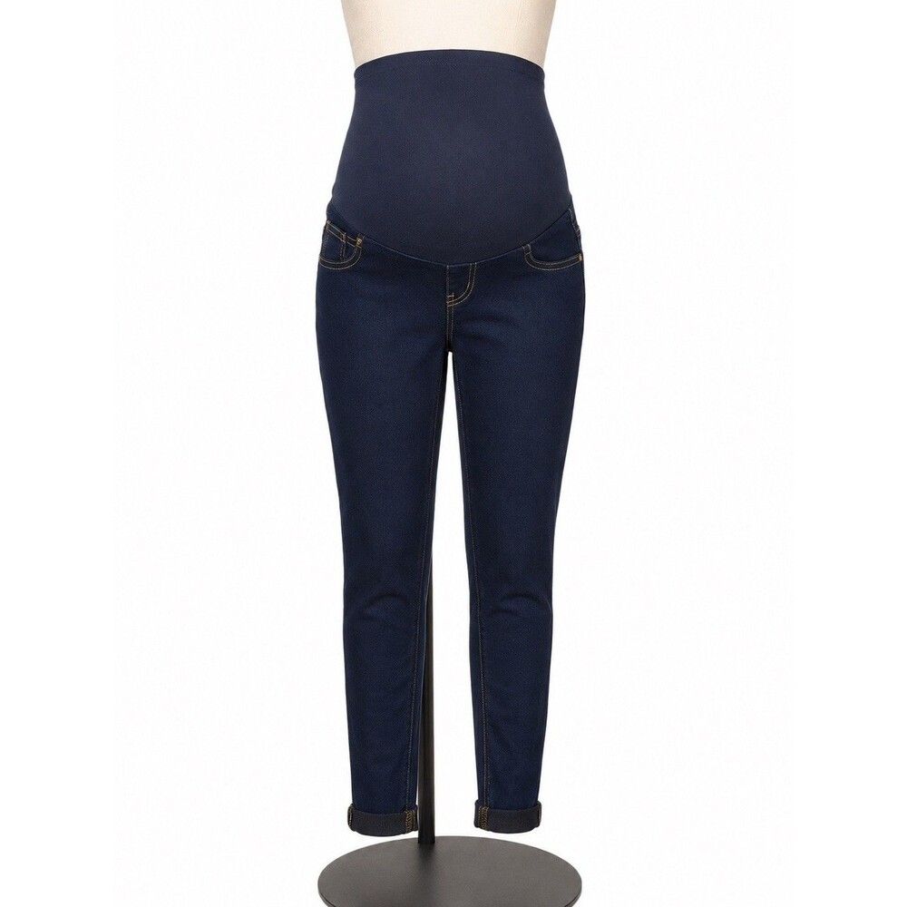 Bella Maternity Womens Jeans Size Large Denim Stretch Skinny Dark Wash